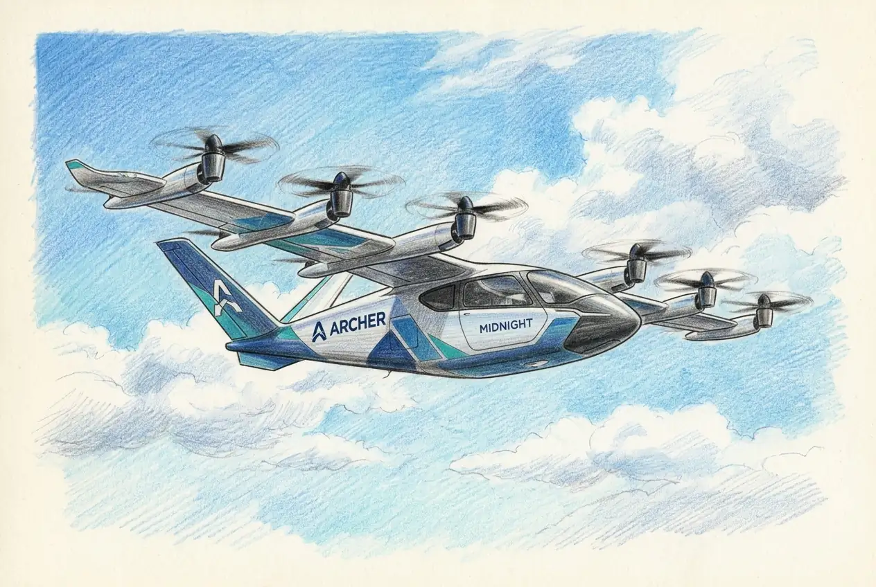 Archer Aviation's Midnight eVTOL Completes First Piloted City-to-City Flight